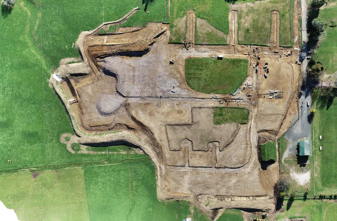 An aerial view of a construction site